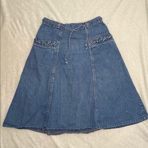 70's denim midi skirt